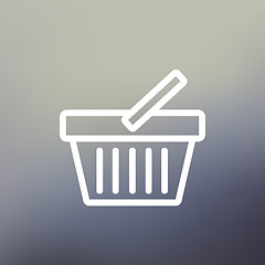 Image showing Shopping basket thin line icon