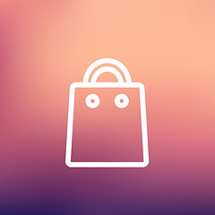 Image showing Shopping bag thin line icon