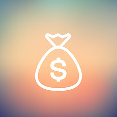 Image showing Money bag thin line icon