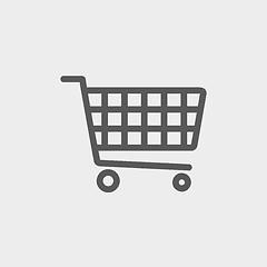 Image showing Shopping cart thin line icon