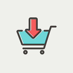 Image showing Remove from shopping cart thin line icon