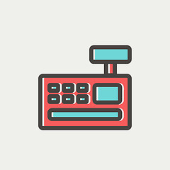 Image showing Cash Register machine thin line icon