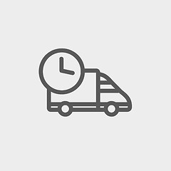 Image showing On time delivery thin line icon