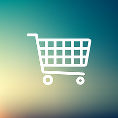 Image showing Shopping cart thin line icon