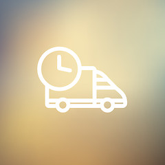 Image showing On time delivery thin line icon