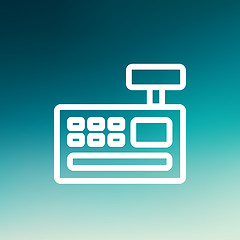 Image showing Cash Register machine thin line icon