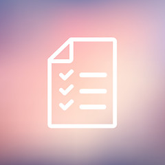 Image showing Checklist list thin line icon