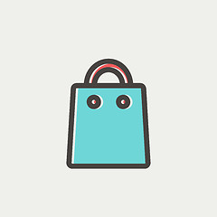 Image showing Shopping bag thin line icon