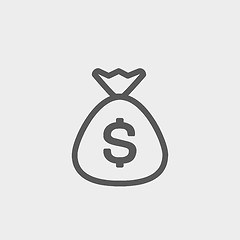 Image showing Money bag thin line icon