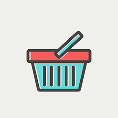 Image showing Shopping basket thin line icon