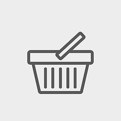 Image showing Shopping basket thin line icon