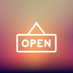 Image showing Open sign thin line icon