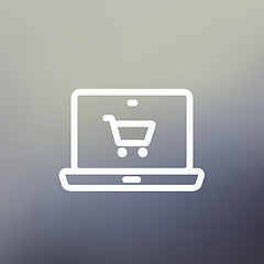 Image showing Online shopping thin line icon