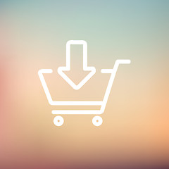 Image showing Remove from shopping cart thin line icon