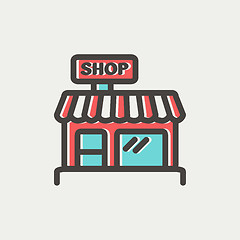 Image showing Business shop thin line icon