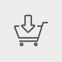 Image showing Remove from shopping cart thin line icon