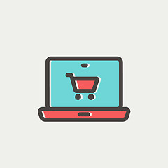 Image showing Online shopping thin line icon