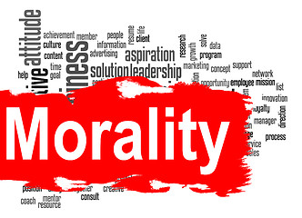 Image showing Morality word cloud with red banner