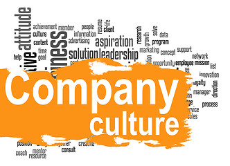 Image showing Company culture word cloud with yellow banner