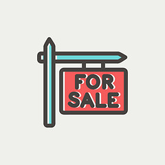 Image showing For sale sign thin line icon