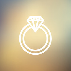 Image showing Diamond ring thin line icon