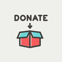 Image showing Donation box thin line icon