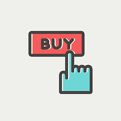 Image showing Finger pointing to buy sign thin line icon