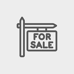 Image showing For sale sign thin line icon