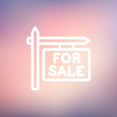 Image showing For sale sign thin line icon