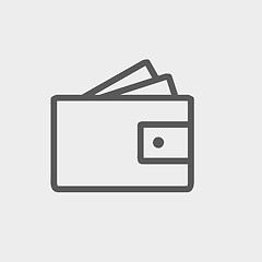 Image showing Wallet with money and credit card thin line icon