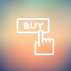 Image showing Finger pointing to buy sign thin line icon