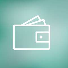 Image showing Wallet with money and credit card thin line icon