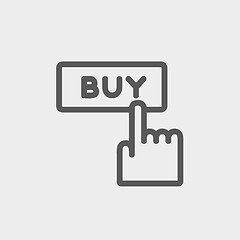 Image showing Finger pointing to buy sign thin line icon