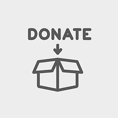 Image showing Donation box thin line icon