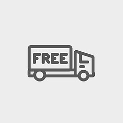 Image showing Free delivery van thin line icon