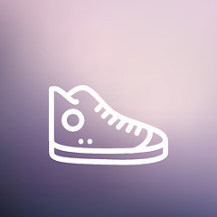 Image showing High cut rubber shoes thin line icon