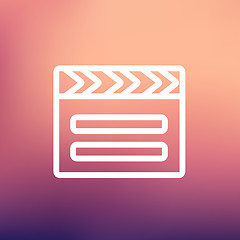 Image showing Clapboard thin line icon