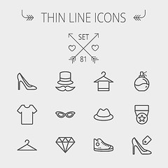 Image showing Business shopping thin line icon set