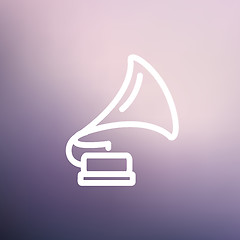 Image showing Phonograph thin line icon