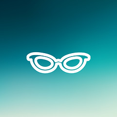 Image showing Retro cat eyeglasses thin line icon