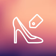 Image showing Shoe with tag thin line icon