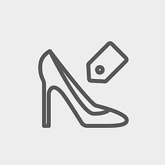 Image showing Shoe with tag thin line icon