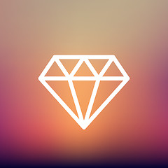 Image showing Dazzling diamond thin line icon