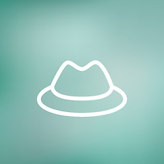 Image showing Classic hat thin line icon