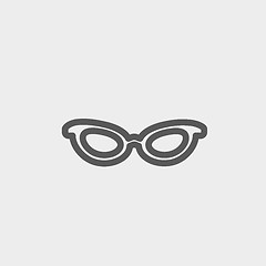 Image showing Retro cat eyeglasses thin line icon