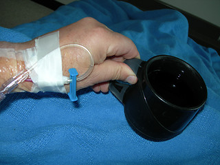 Image showing intravenous feed in wrist