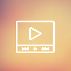 Image showing Play sign in movie player thin line icon