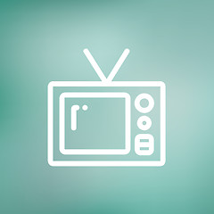 Image showing Vintage television thin line icon