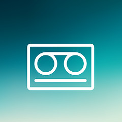 Image showing Cassette tape thin line icon