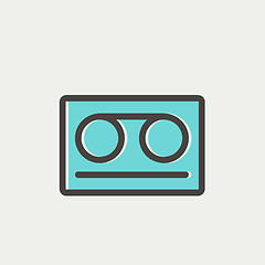 Image showing Cassette tape thin line icon